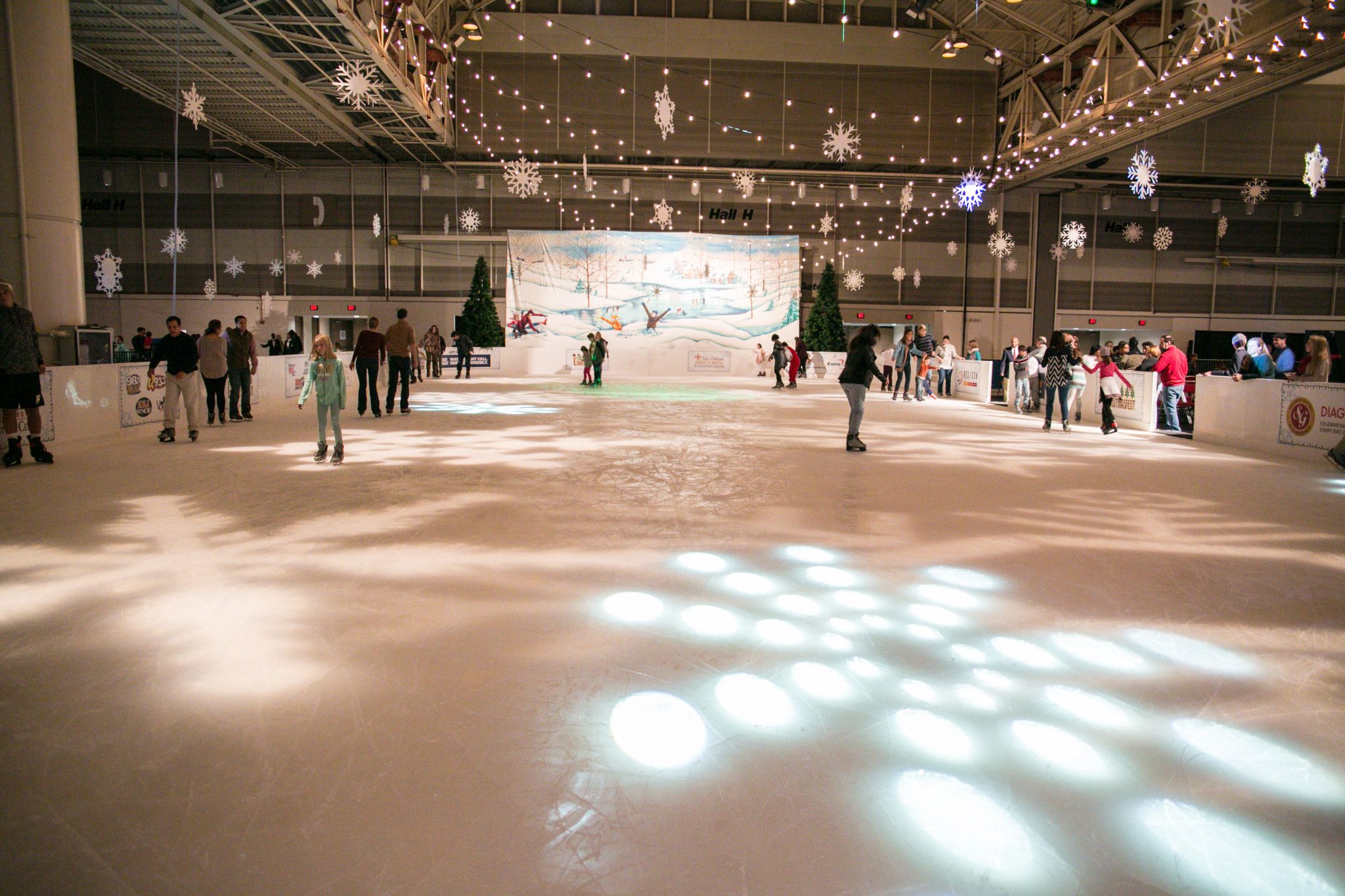 The indoor ice rink at NOLA ChristmasFest 